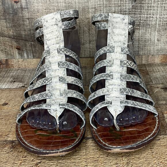 Sam Edelman Gilda Reptile Snake Print Gladiator Sandals Size 8.5 - Picture 3 of 8